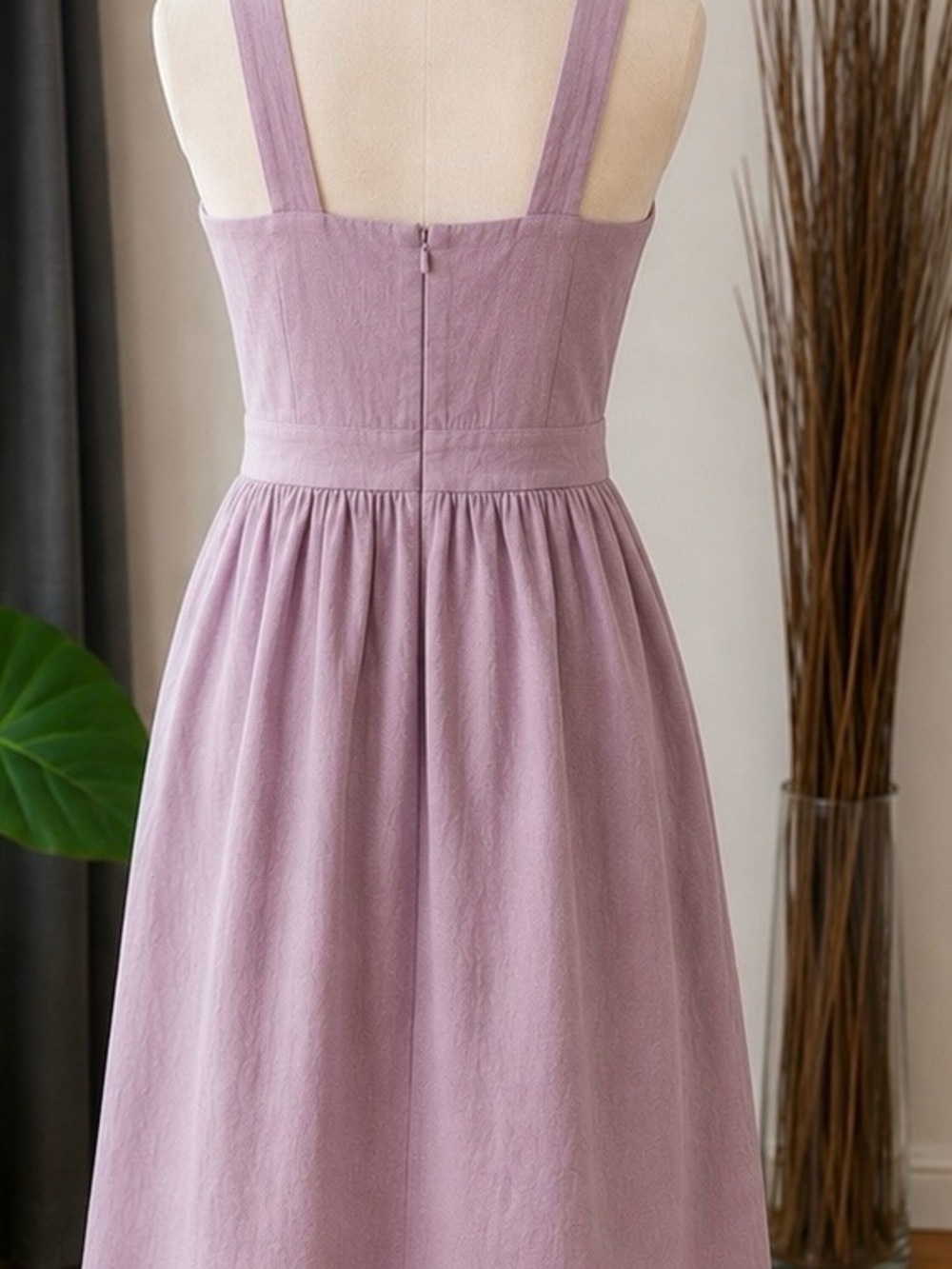 Eve Gravel Lavender Cotton Sundress with Wide Straps - Picture 3 of 13